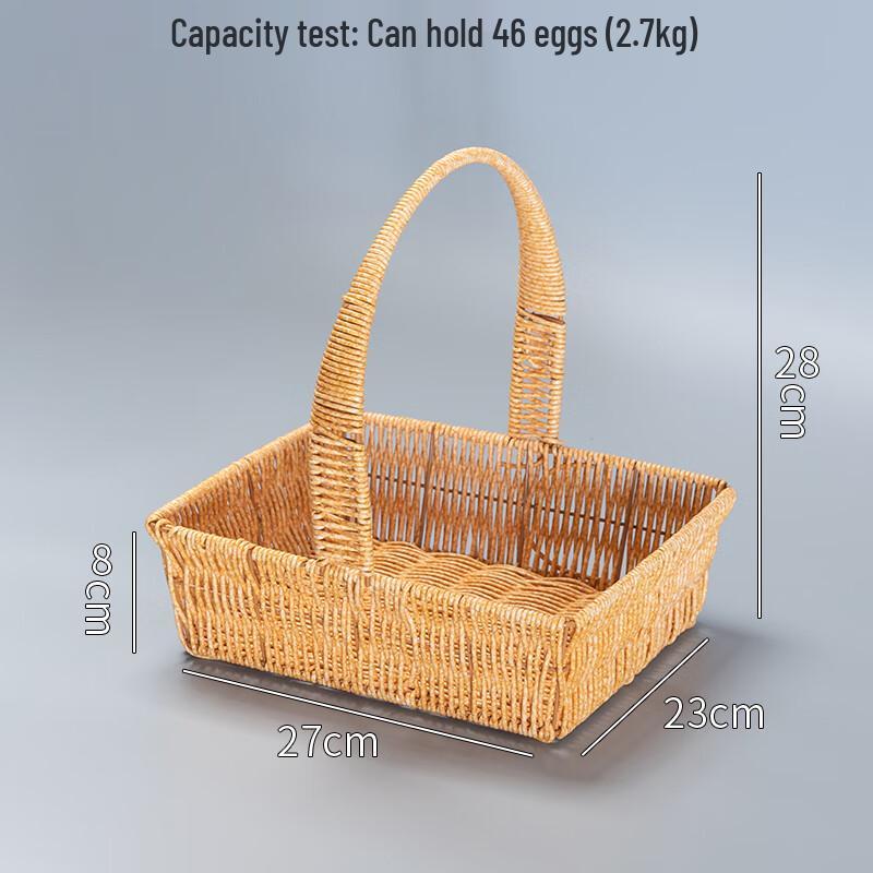 Rectangular Hand-Woven Rattan Picnic Basket