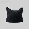 Nuovo Cappellino Streetwear Giapponese Harajuku Diavoletto a Strisce Cappello a Maglia Donna Ragazze Autunno Inverno Carino Cappellino con Orecchie da Gatto
