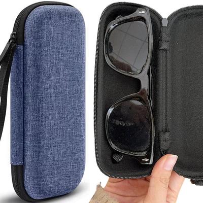 2026 EVA Oxford Cloth Pressure Resistant Sunglasses Box with Zipper Bag Hook Sunglass Case Portable Travel Eyelasses Accessories