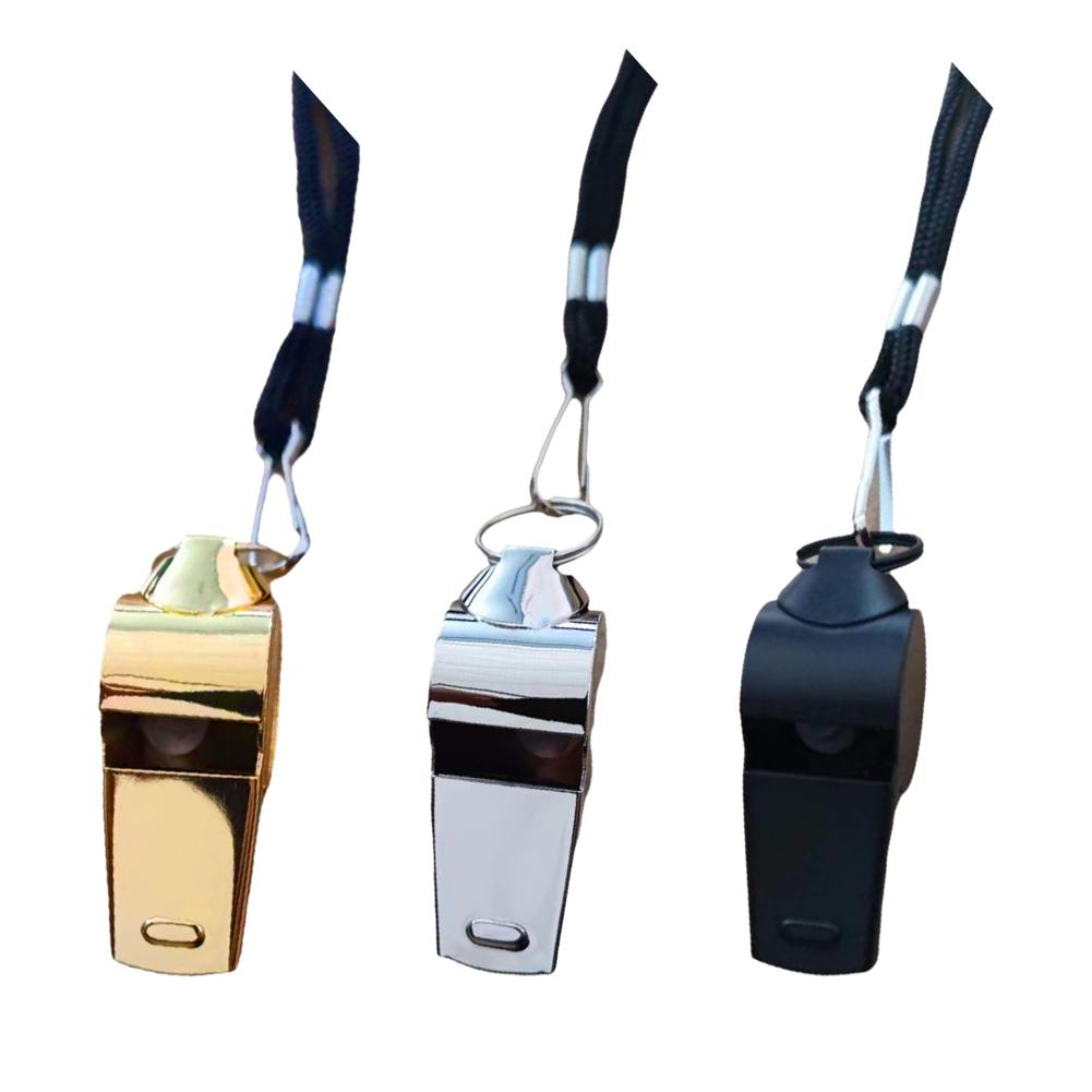 Lifeguards Survival Sport Clear Loud Lightweight Steel Whistle Loud Metal Whistles With Lanyard Professional Referees Whistle