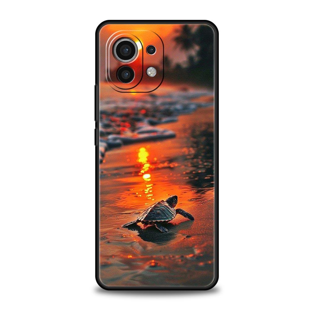 Handyhülle für Xiaomi Mi 15 14 14T 13T 12T Pro 12 13 11 Lite 5G 11T X6 X5 Pro Hülle Sommerstrand-Szene bei Sonnenuntergang auf dem Meer Palme
