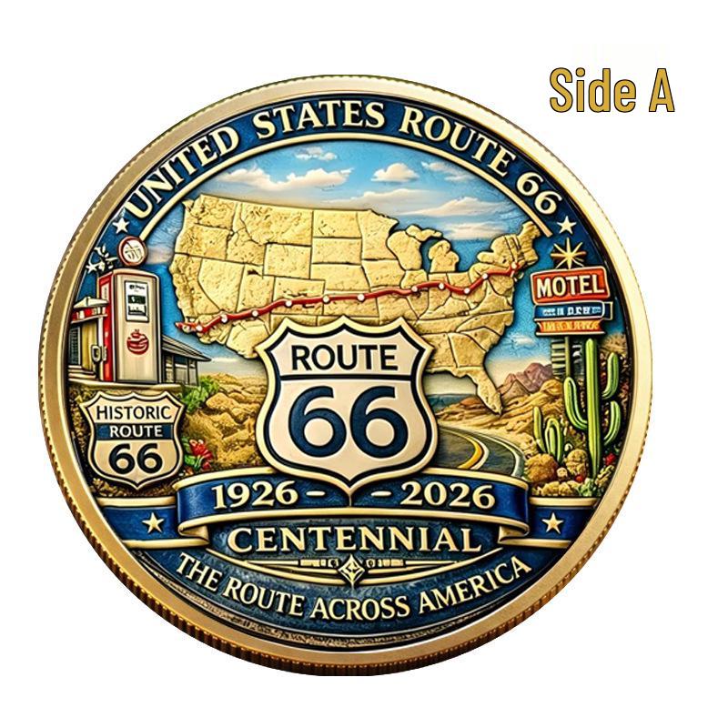 Route 66 100th Anniversary 3D Commemorative Coin & Badge
