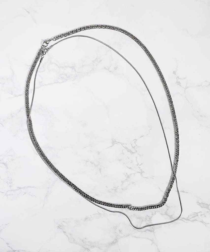 One Enough Surgical Steel Layered Necklace