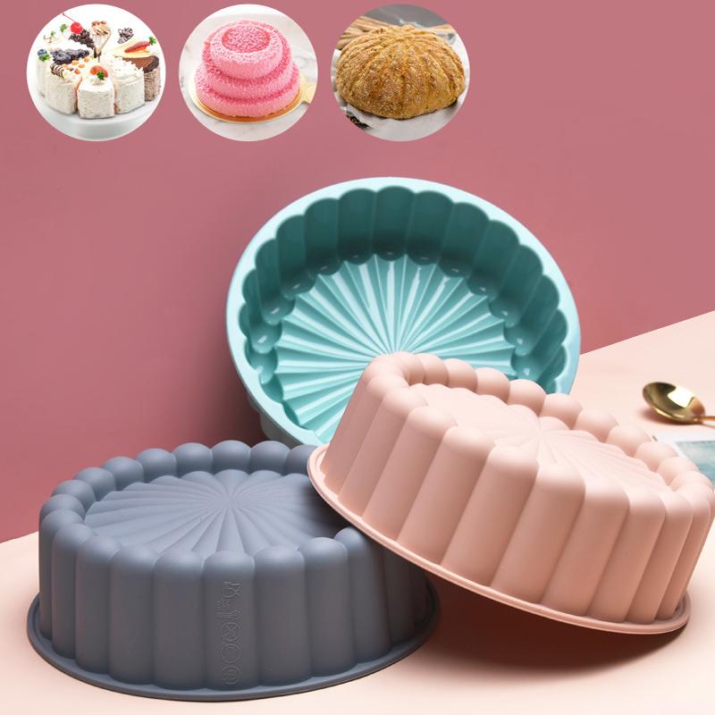 Round Cake Mold Non Stick Silicone Cake Pan Cookie Pastry Baking Moulds Heat Resistant Oven Bakeware Kitchen Accessories