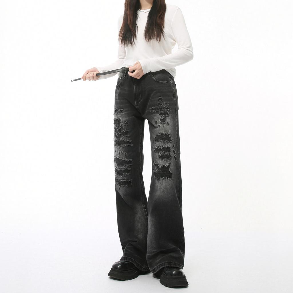 Men's clothing | Autumn new products, niche worn patches, retro old and slightly washed jeans