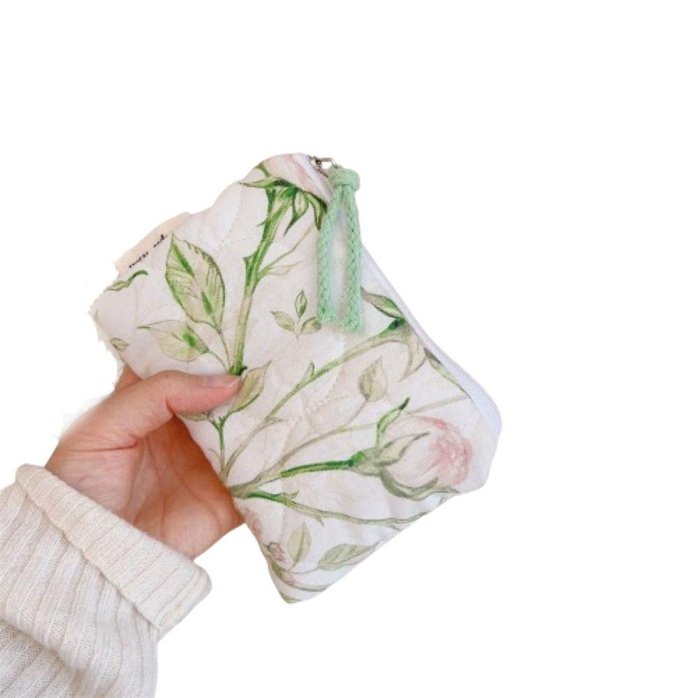 Makeup Bag Fragmented Flower Cosmetic Pouch Large Capacity Cotton Card Pouch Cute Sweet Coin Purse Girl
