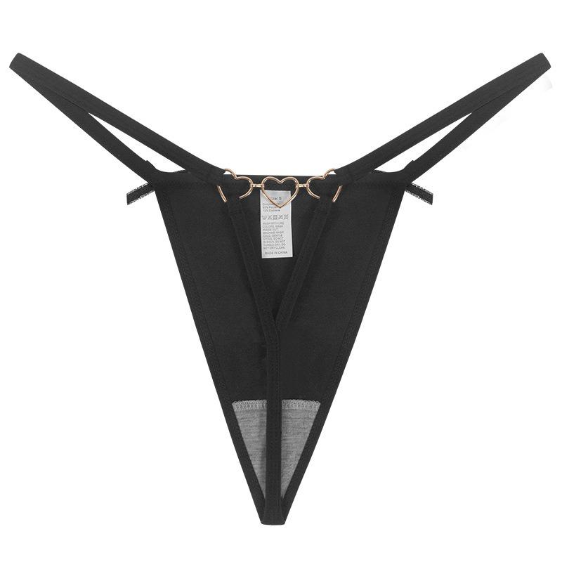 Thong female sexy hollow hot small chain pure cotton crotch breathable low waist women's underwear