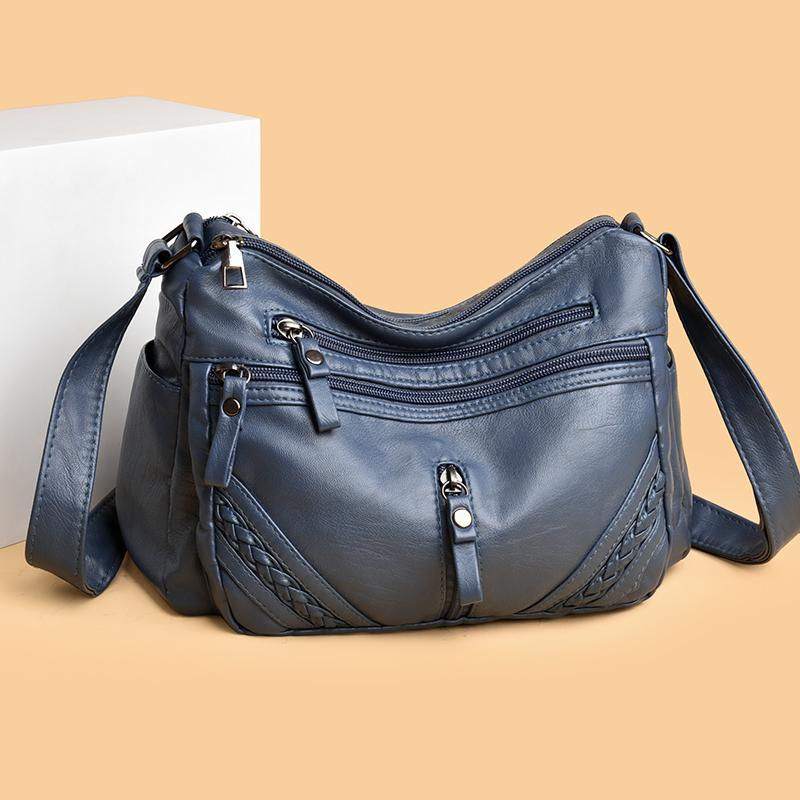 Dameveske Mor Crossbody-veske Stor kapasitet Flerroms Skulderveske