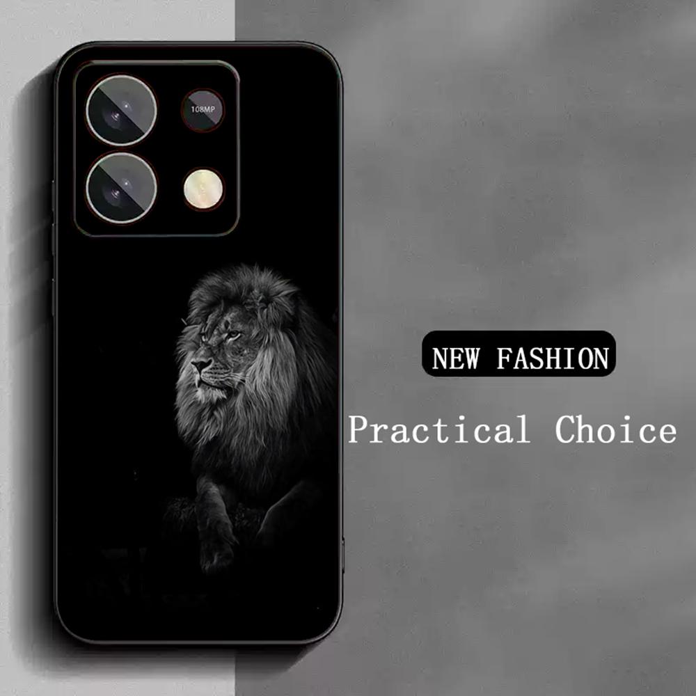 Cool king lion fashion design Phone Case For Redmi Note 14 13 12 11 Pro Plus S 5G 14C A3 Soft Black Phone Cover