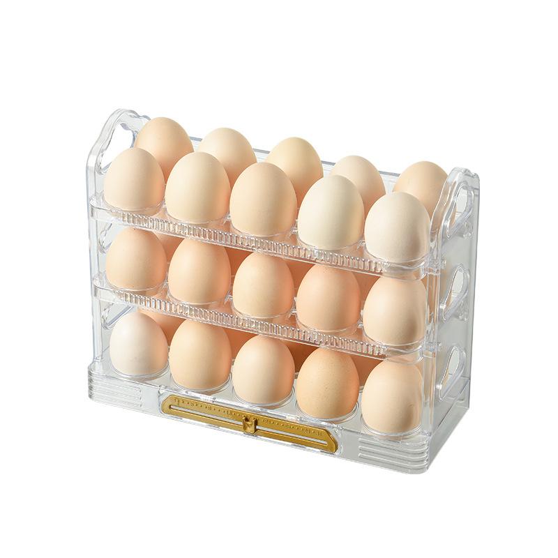 Egg Storage Box New Can Be Reversible Three Layers Of 30 Egg Tray Refrigerator Organizer Food Containers Kitchen Storage Boxes