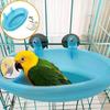 Bird Water Bath Tub for Pet Cage Hanging Bowl Parrot Parakeet Bird Bath with Mirror Birdbath
