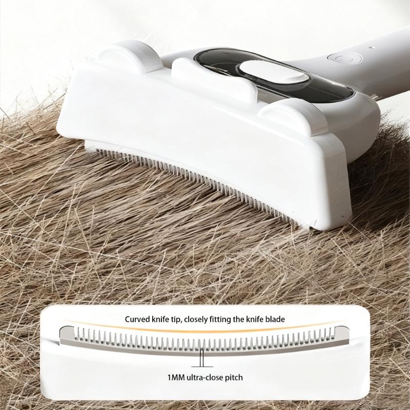 Dog Grooming Brush For Loose Hair Removal Gentle Massaging Comb Reduces Shedding Sprayer Metal Durable Design