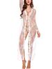 Sexy Crotchless Leather Lingerie Fishnet Underwear Open Anal Jumpsuit Push Up Bra Hollow Breast Exposed Bodysuit Exotic Catsuit
