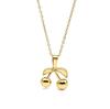 18K Gold Plated Stainless Steel Cherry Pendant Necklace for Women - Light Luxury Clavicle Chain