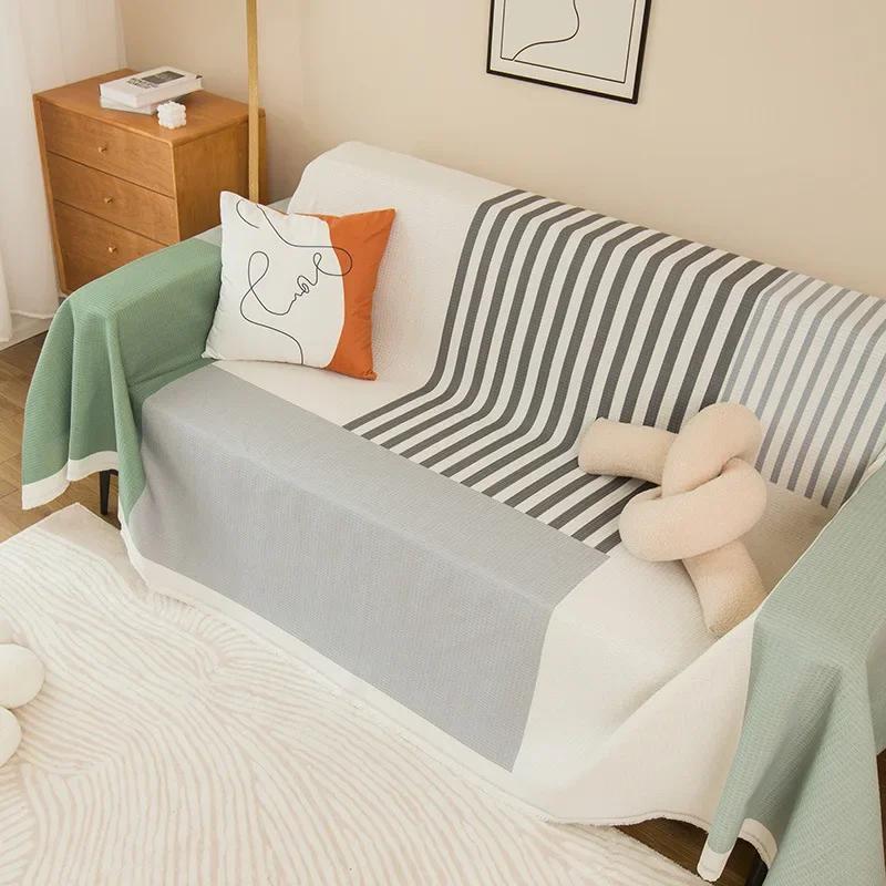 

Универсальный чехол для дивана Four Seasons, минималистичный стиль Ins, маленький свежий чехол для диванной подушки, тканевое одеяло, полное покрытие, диванное полотенце 90x180cm
