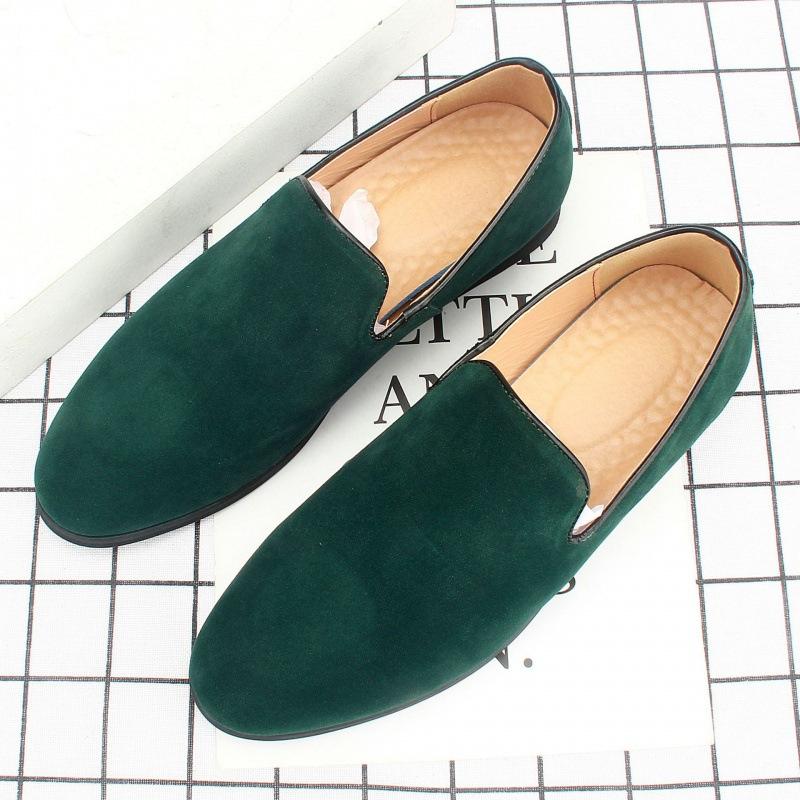 Men's new trend one-pedal youth British height-increasing trendy shoes soft-soled Doudou shoes casual leathershoes