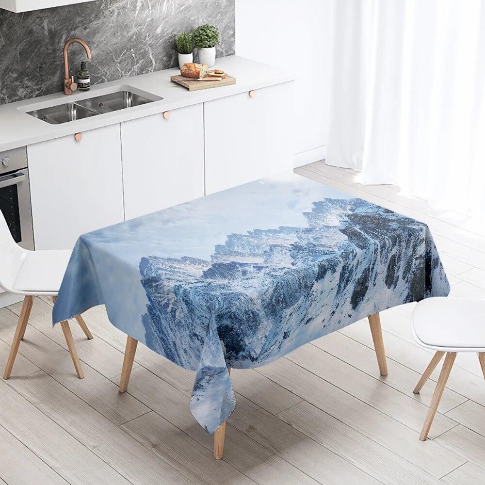 Scenery Printed Tablecloth Stain Resistant Waterproof Wedding Party Restaurant Banquet Decoration Home Table