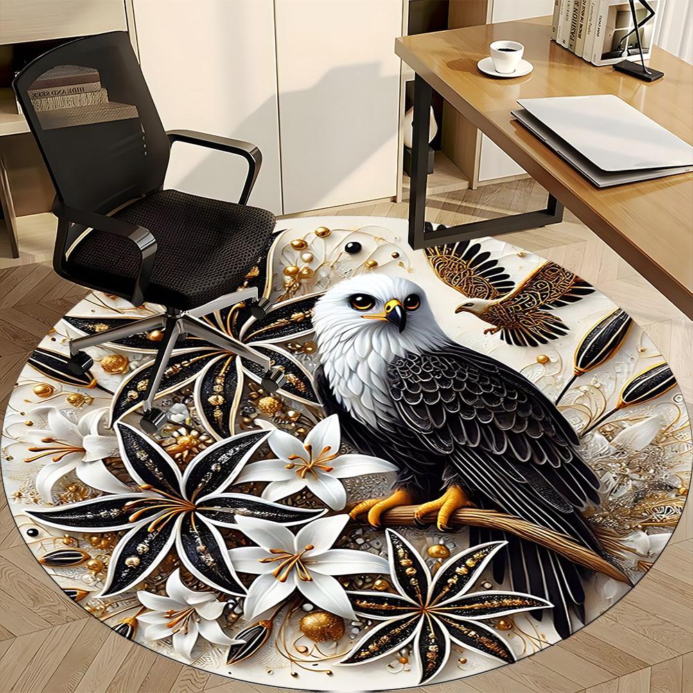 1pc Eagle Decorative Artwork Chair Carpet for Office, Non-slip, Soft and Durable Leisure Rug, Perfect for Office, Living Room Yy251103108