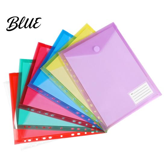 7 Color File Insert with Clear Envelope Poly Folder Set Binders Pocket Hook And Loop Closure Plastic Project Document