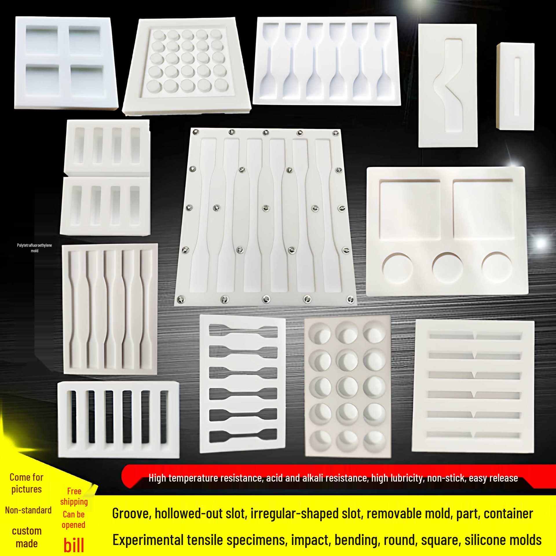 Индивидуальные высокотемпературные канавочные детали пресс-форм из ПТФЭ Тефлона для лабораторного использования