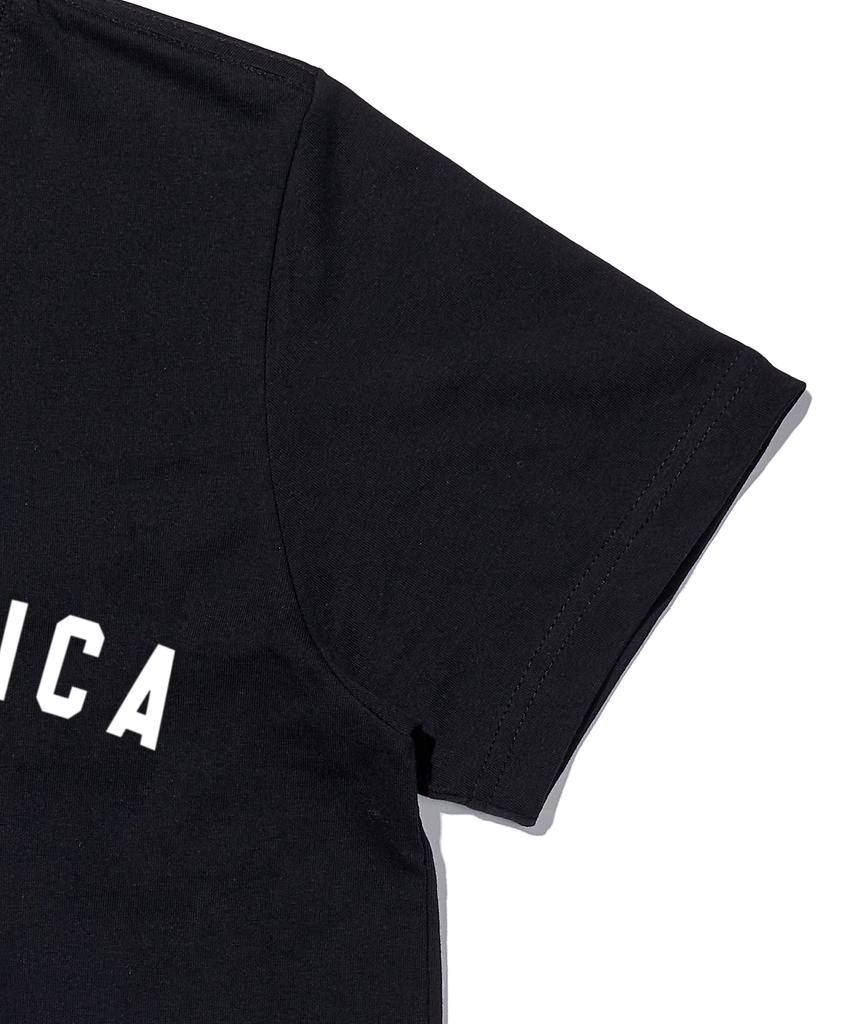 PAPERBOY Crop Santa Monica Short Sleeve T-Shirt - Black