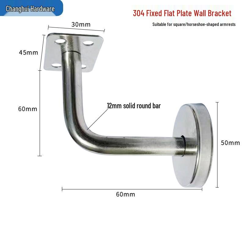 Soporte de Pared Diungzhi201 de Acero Inoxidable para Pasamanos de Escalera, Grado 304