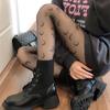 Monddruck Laufmaschenfeste Strümpfe für Damen Dünner Stil Trendig Schwarz Anti-Pilling Sexy Bein-Schlankheits Unterzieh-Strumpfhose