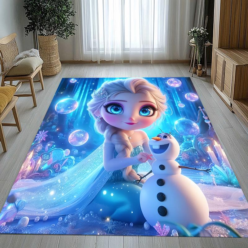 Cartoon F-Frozen girls Living Room Non-Slip Area Rug Soft Carpet for Bedroom Kids Playroom Sofa,Home Decor Doormat Gift
