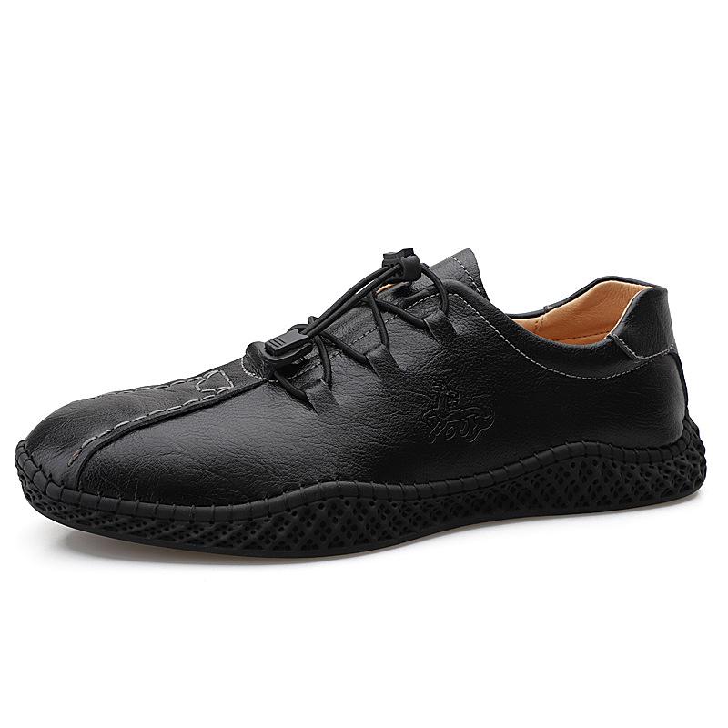 

Большой размер 4748 весна новая мужская кожаная обувь корейская версия мужская обувь модная повседневная обувь мужская модная обувь мягкая кожа дышащая 38 чёрный