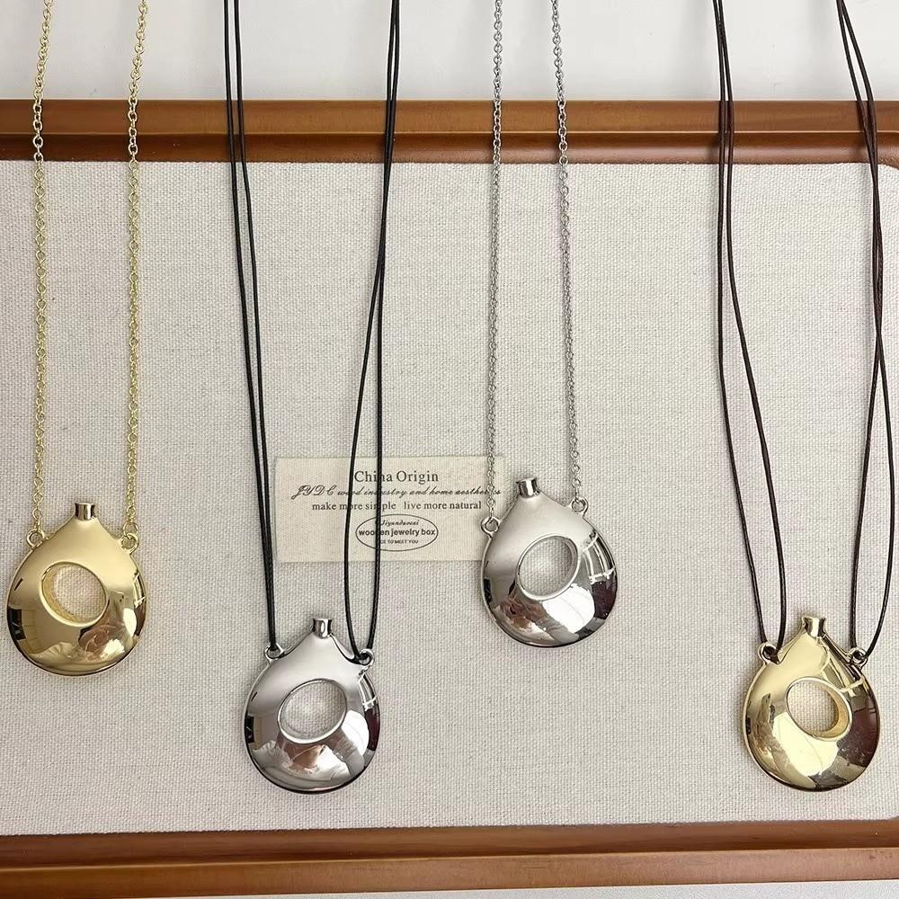 Leather Rope Vase Pendant Necklace Korean-Style Chain Necklaces Fashion Long Sweater Chain