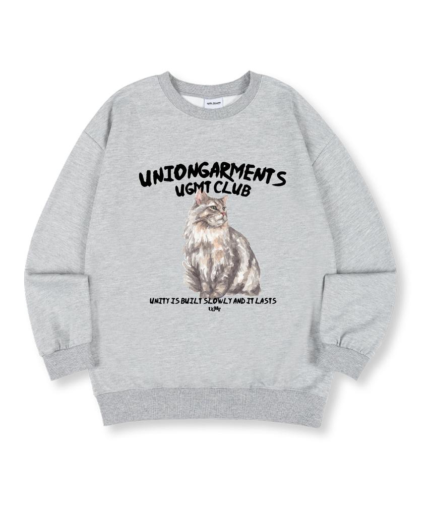 UNION GARMENTS Cat Drawing Premium Double-Sided Oversized Sweatshirt 4 Colors