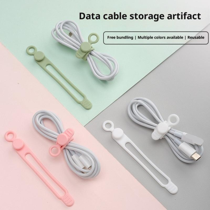 Silicone Cable Ties,Cord Organizer,Cable Straps,Reusable Cord Ties,Travel Cable Organizer ,Cute Elastic Tie, Wire Ties