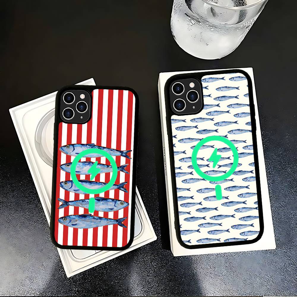 Sardines For Magesafe Magnetic Wireless Charge Case For IPhone 17 16 11 12 13 14 15 Pro Max Plus