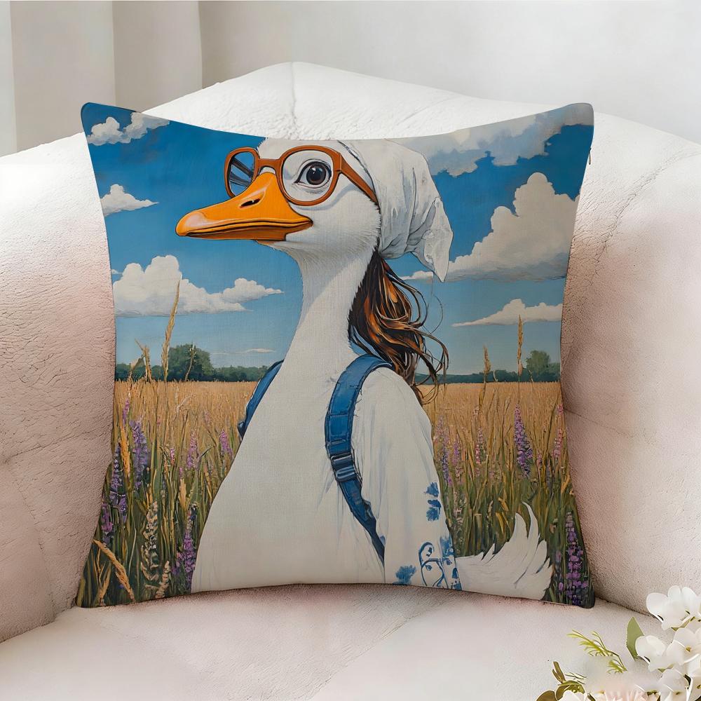 Funny And Cheerful Duck Pillow Case Pillowcase Doublesided Printed Sofa Cushion Bedroom Headboard Pillow
