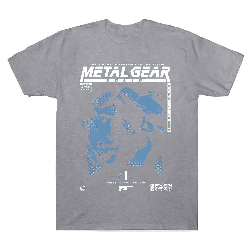 Unisex Metal Gear Solid T-shirt Vintage Short Sleeve Crewneck Cotton Tees Harajuku Comfortable Casual Loose Short Sleeve Clothes