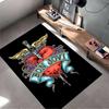 "Diseño de Alfombra Gráfica de Corazón con Espada de Bon Jovi - Alfombra antideslizante adecuada para sofás de sala de estar y dormitorio"