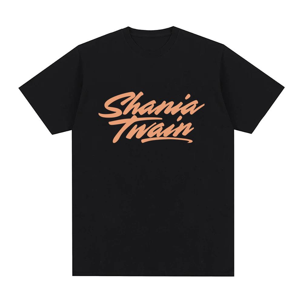 

Shania Twain Print T-Shirt Fashion Casual Graphic Printing T-shirts Unisex Short Sleeve Tops Comfortable Cotton Tees XS чёрный