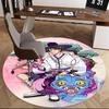 1pc Anime Cartoon Design Round Carpet  Office Chair Mat, NonSlip Rug for Home Decor