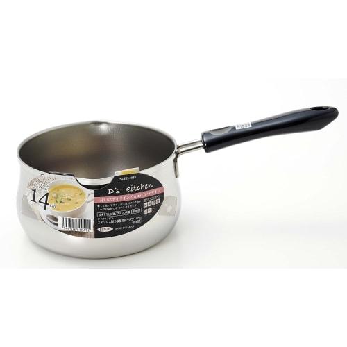 PEARL METAL HB-1049, Made In Japan, 14cm Pot-Shaped Milk Pan with Graduations, Induction Compatible, Stainless Steel, Days Kitchen