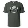 Bike Smile Print T-Shirt Casual Short Sleeved Tops Summer Tees For Unisex100% Cotton O-neck Oversize Streetwear Basic Top