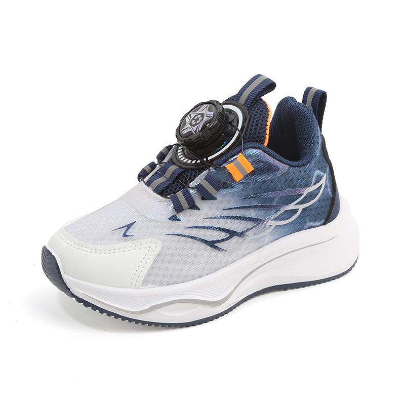 2026 Kids' Sports Shoes: Boys' Casual Button Sneakers & Girls' Soft Sole Running Mesh Shoes for Spring & Autumn