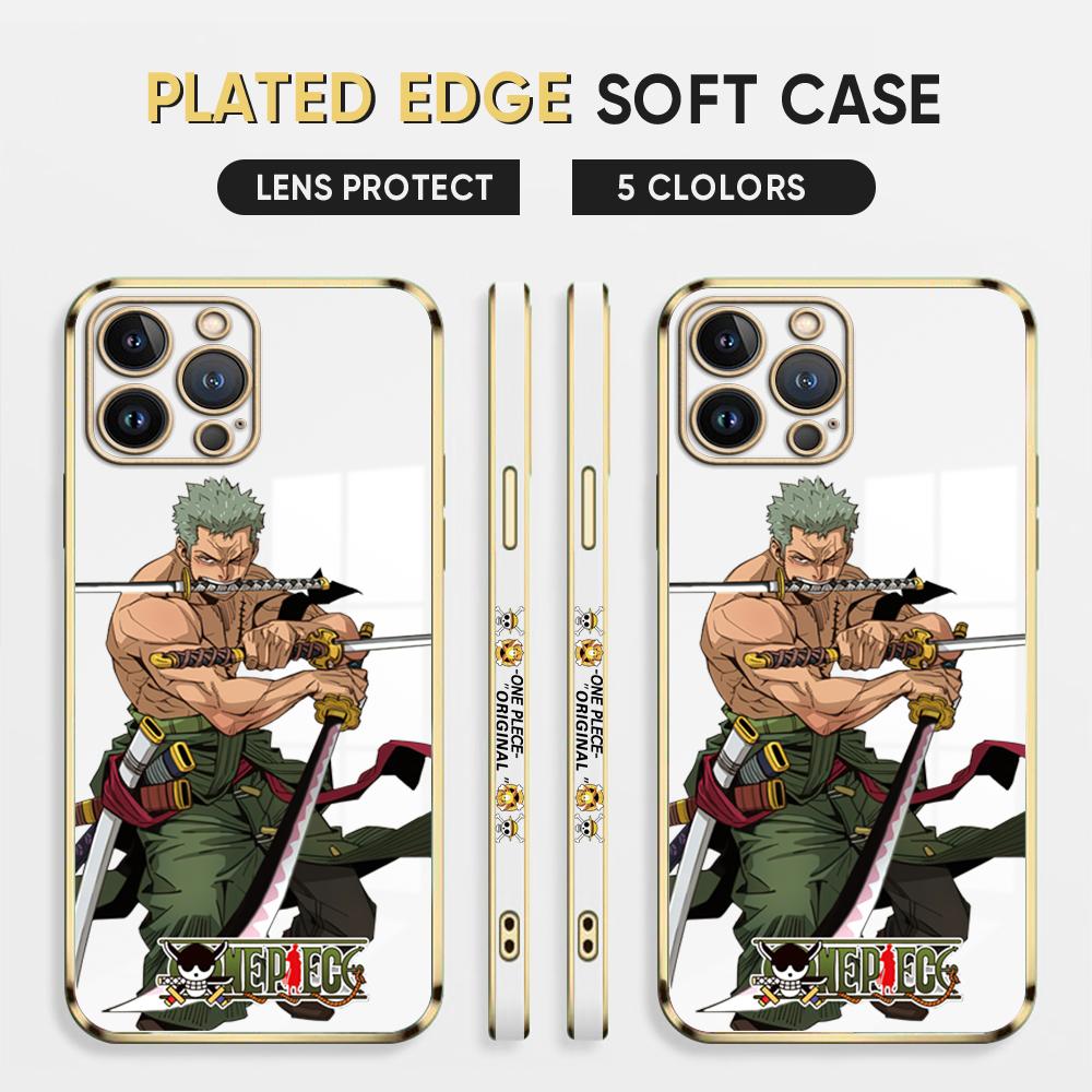 

Чехол для телефона с мультяшным покрытием Zoro для iPhone 11, 13, 15, Samsung Galaxy A52, Xiaomi Redmi 12C Note 10 Pro, Oneplus, мягкие чехлы для смартфона iPhone 13 Pro белый