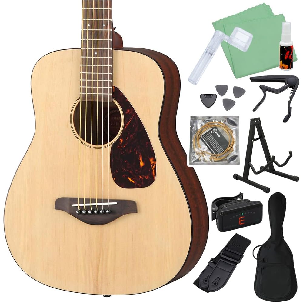 Yamaha JR2 NT Acoustic Guitar Beginner 12-Piece Set Natural Mini Guitar