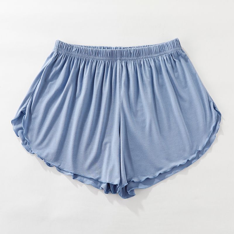 

Modal High Waist Plus Size Casual Wide Leg Sports Shorts Light Blue XL (recommended 60.00 kg-70.00 kg