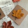 Sophisticated Maple Leaf Hair Clip Luxurious Leather Hairclip Antiskid Hairpin Natural Styles Hair Accessory