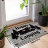 VIKAMA Happy Camping RV Doormat Camper Van Pine Tree Non Slip Absorbent Floor Mat Camper Trailer Outdoor Entryway Home Decor Mat