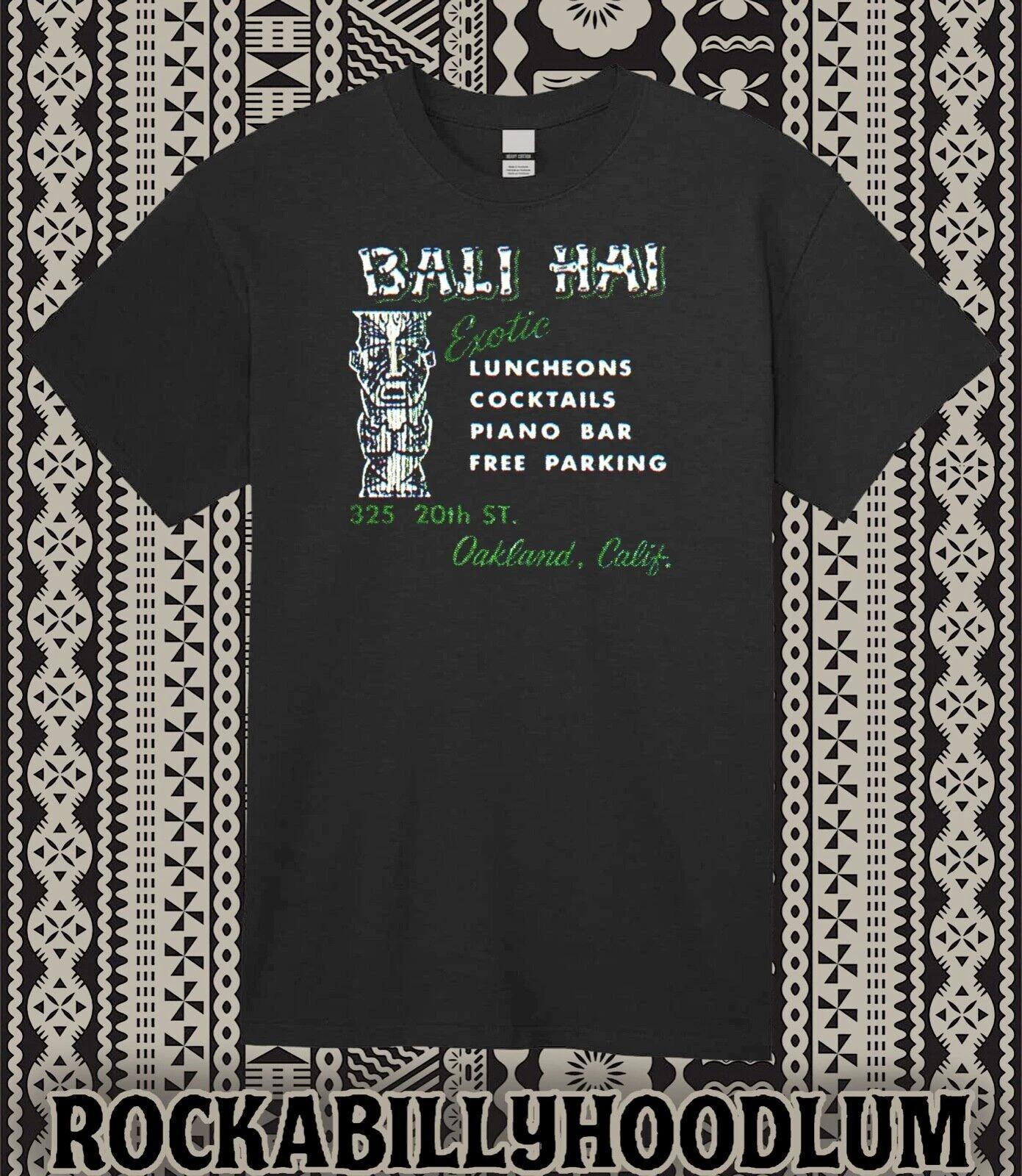 Retro Tiki Tee T Shirt 100% Cotton Bali Hi Oakland CA Mid Century Bar Restaurant 2XL