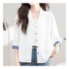 Navava Women Vintage Clean Point Sleeve 7 8 Shirt Nb2197