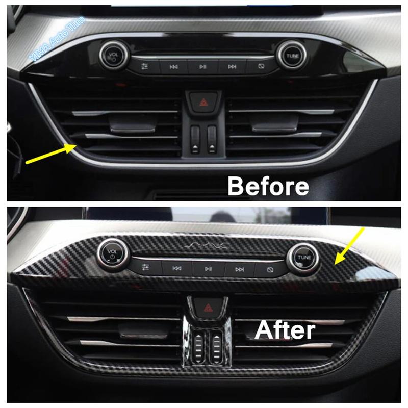 For Ford Focus MK4 - Carbon Fiber Front Interior Accessories Car Air Vent Outlet Cover Trim Air Conditioning AC Vent
