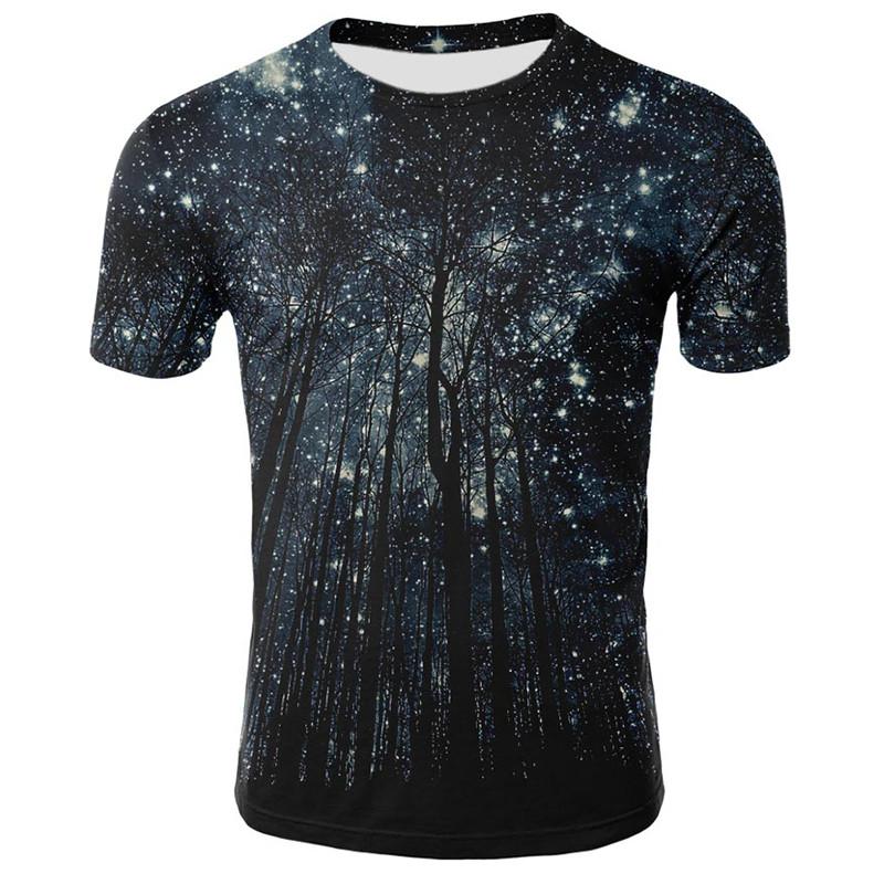 Modale Summer T Shirt For Youth With Digital Space Starry Sky 3d Print Casual Top